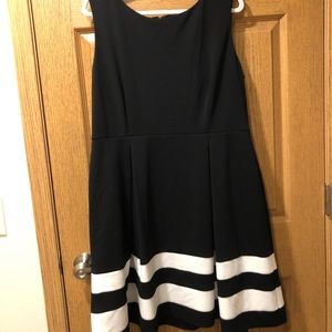 Calvin Klein black and white knees length dress